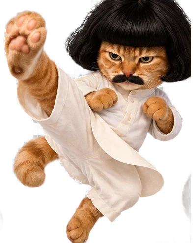 Abu doing a flying kick