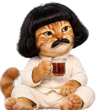 Abu sitting with tea